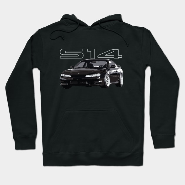 240 sx super black s14 kouki Hoodie by cowtown_cowboy